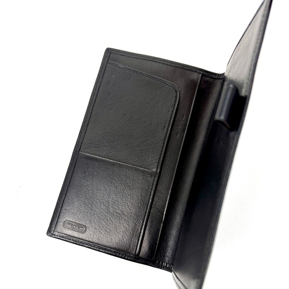 Coach Handbags - COACH Vintage Slim Black Leather Bifold Checkbook Card Wallet
